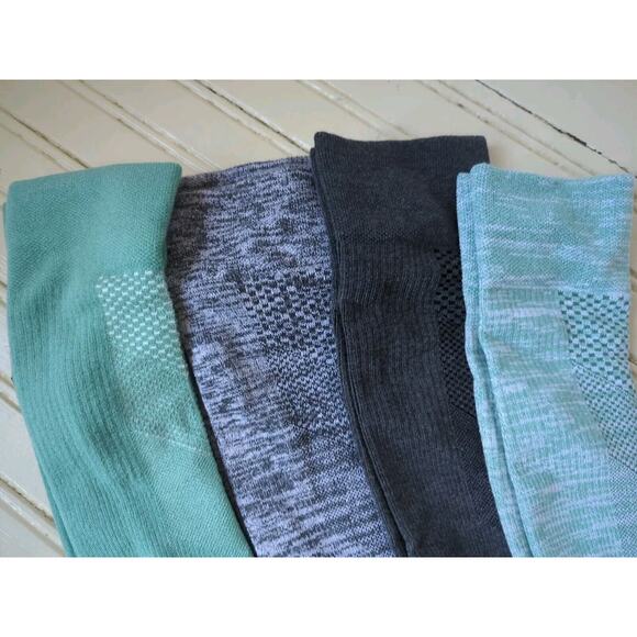 TOMMIE COPPER Compression Over-the-Calf Socks Gray/Jade Green (4) Pack Large NWT - Picture 6 of 7